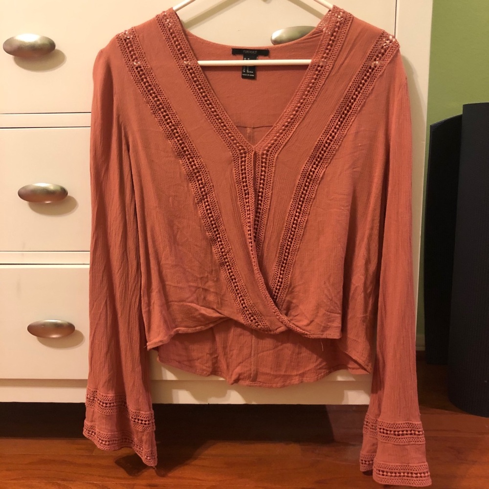 Forever 21 blouse - coral pink
